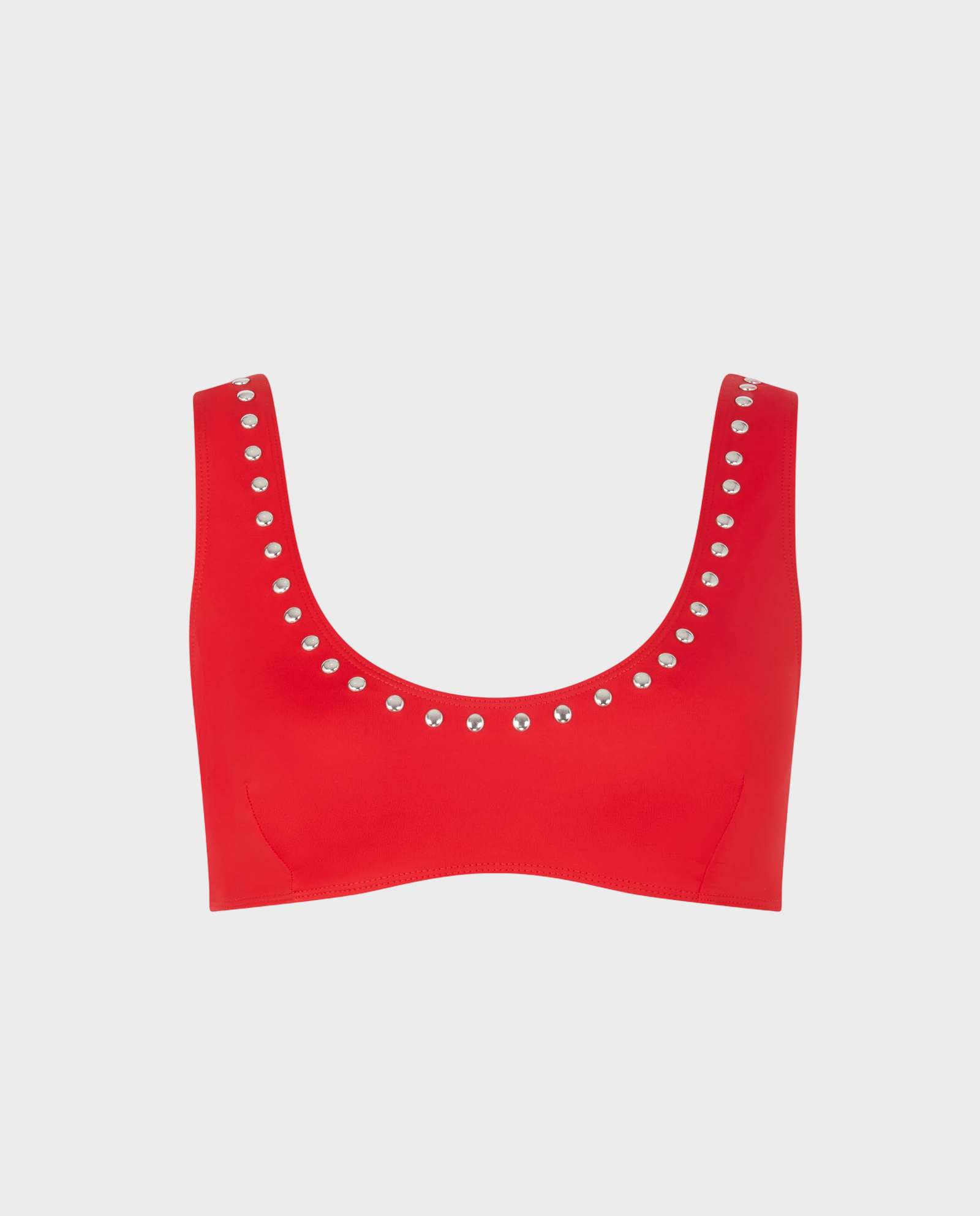 Czerwony top od bikini z ćwiekami - Image #0