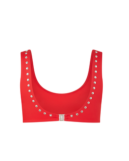 Czerwony top od bikini z ćwiekami - Image #2