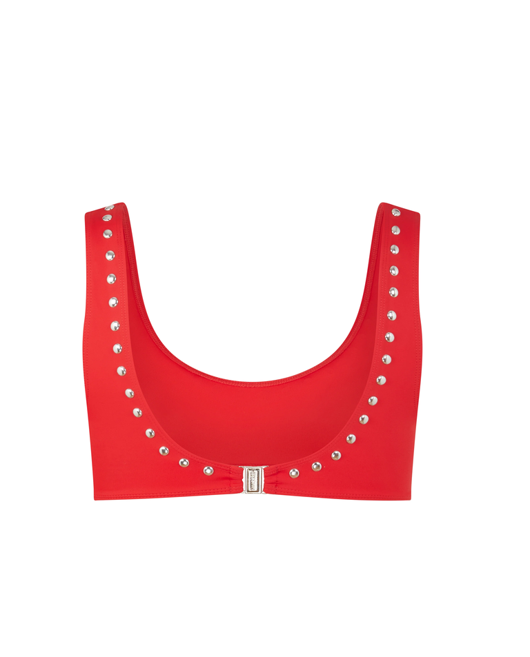 Czerwony top od bikini z ćwiekami - Image #2