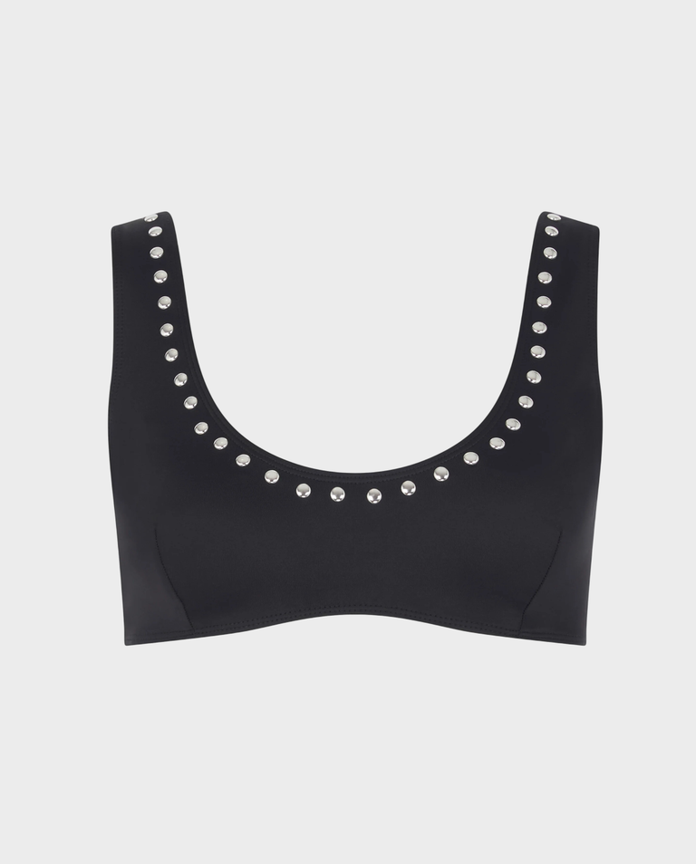 Czarny top od bikini z ćwiekami - Image #0