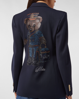 Granatowa dwurzędowa marynarka Teddy - Image #3