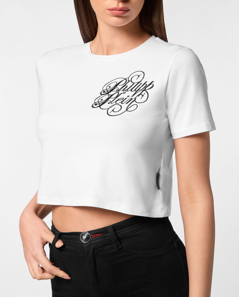Biały crop top Sexy Pure - Image #3
