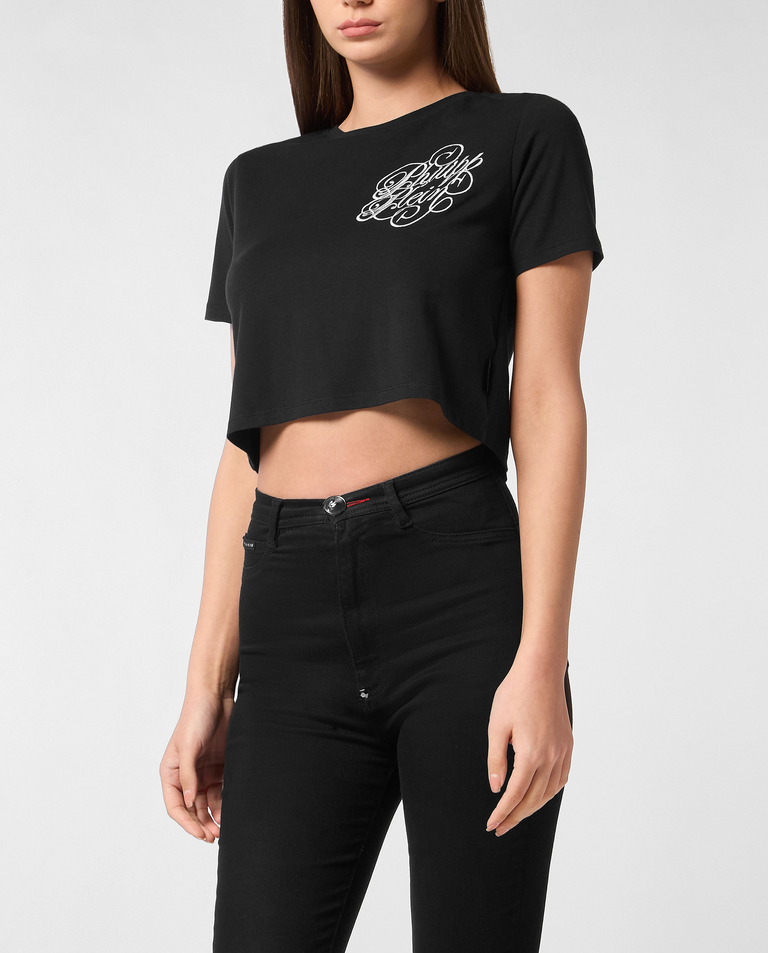 Czarny crop top Sexy Pure - Image #0