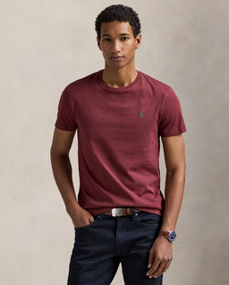 Bordowa bawełniana koszulka Slim Fit - Image #0