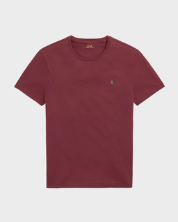 Bordowa bawełniana koszulka Slim Fit - Image #1