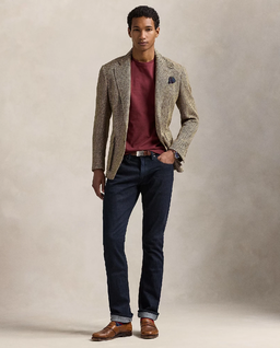 Bordowa bawełniana koszulka Slim Fit - Image #2