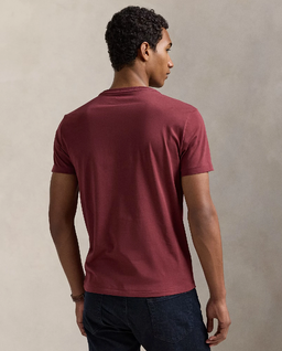 Bordowa bawełniana koszulka Slim Fit - Image #3
