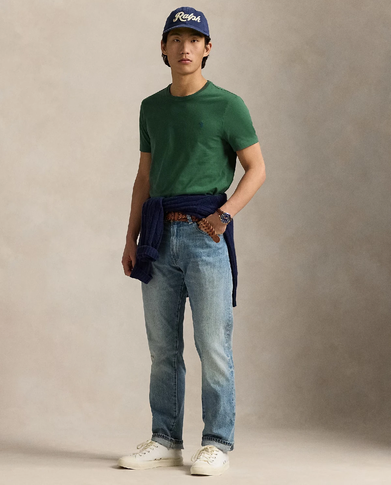Zielona bawełniana koszulka Slim Fit - Image #2