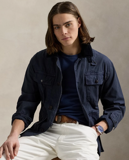 Granatowa bawełniana koszulka Slim Fit - Image #6