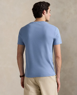Niebieski t-shirt Custom Slim Fit - Image #3