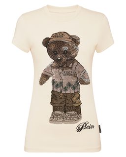 Beżowa koszulka Teddy Beach - Image #4