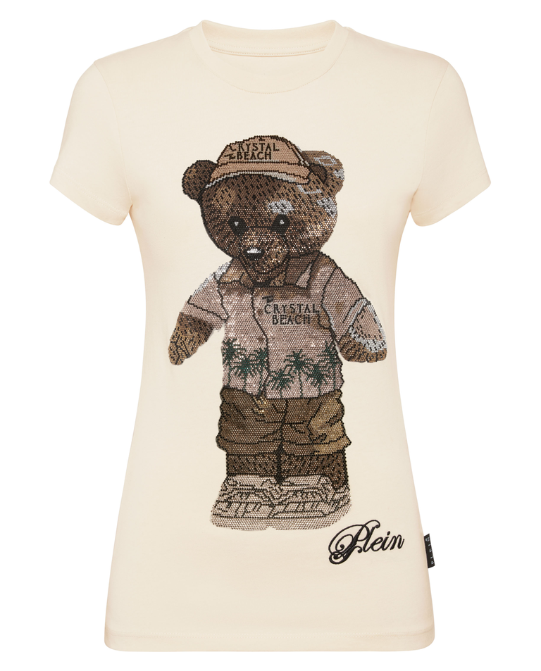 Beżowa koszulka Teddy Beach - Image #4