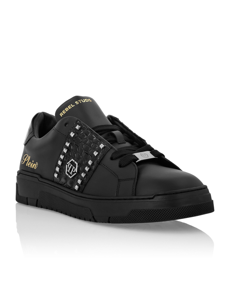 Czarne sneakersy Low Top Rebel Studs - Image #1