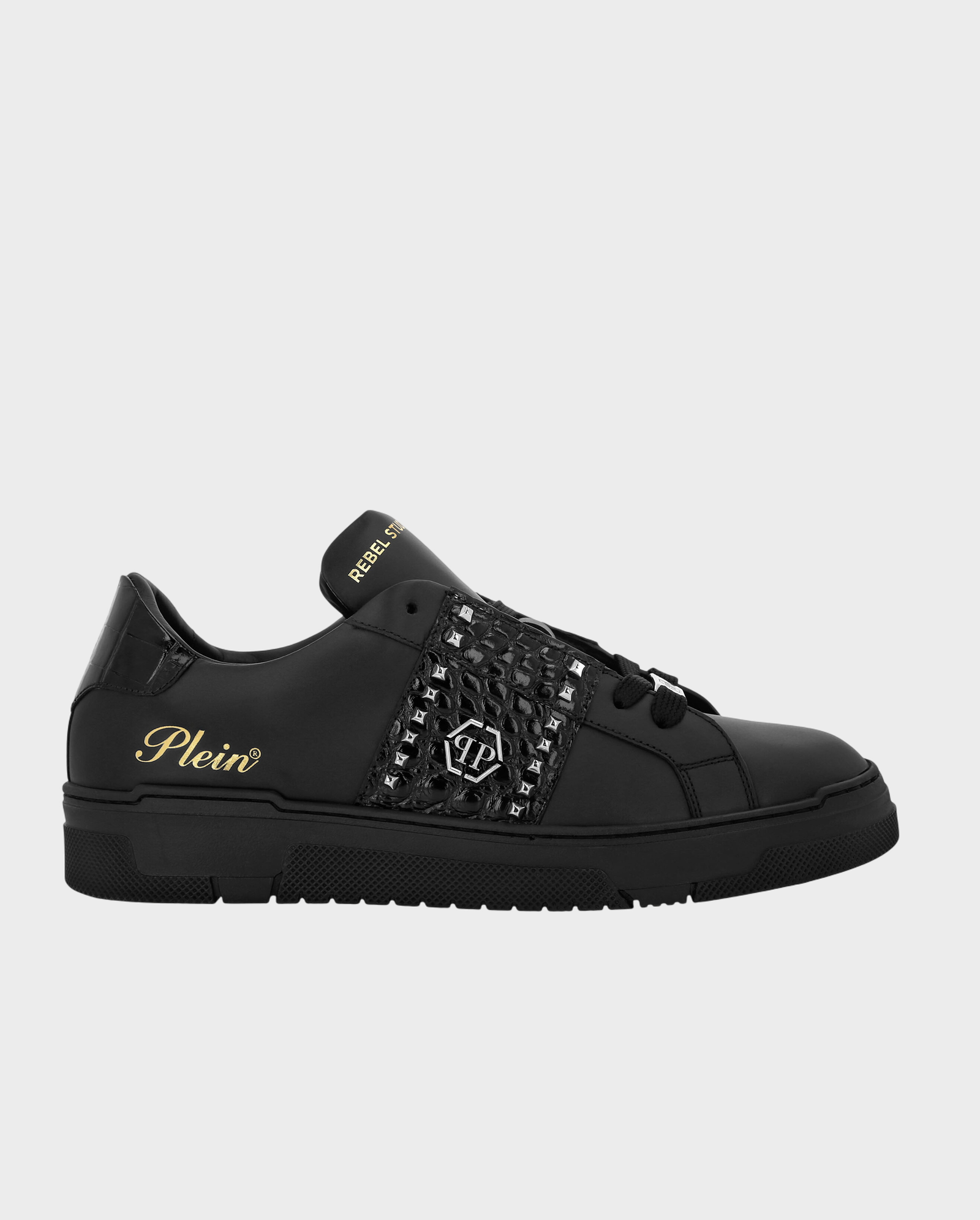 Czarne sneakersy Low Top Rebel Studs - Image #0
