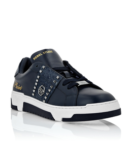 Granatowe sneakersy Low Top Rebel Studs - Image #1