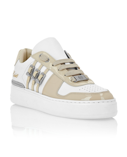 Beżowe sneakersy Low Top Skull - Image #1