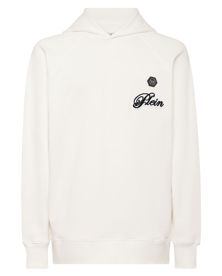 Biała bluza z kapturem Signature - Image #5