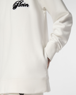 Biała bluza z kapturem Signature - Image #4
