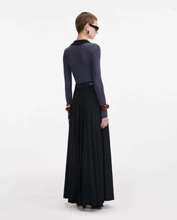 Czarna plisowana spódnica maxi - Image #2