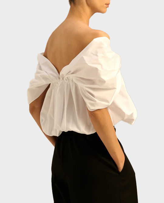 Biały top o krótkim kroju Yena - Image #1