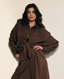 Koszula oversize Palermo Chocolate Tall - Image #0