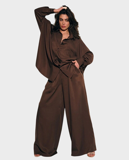 Koszula oversize Palermo Chocolate Tall - Image #1