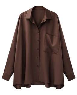 Koszula oversize Palermo Chocolate Tall - Image #2