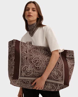 Duża bordowa torba shopper Capri - Image #1