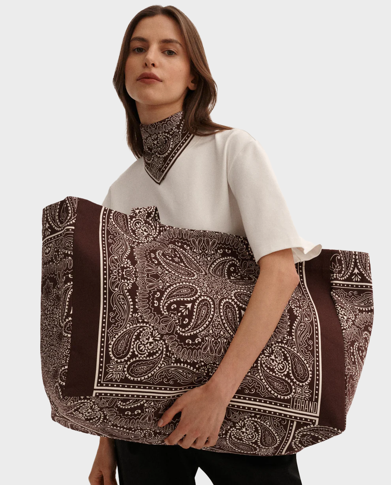 Duża bordowa torba shopper Capri - Image #1