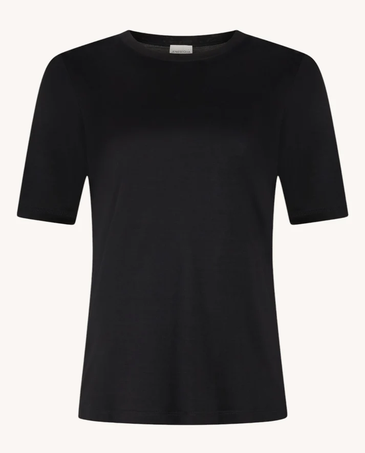 Jedwabny czarny t-shirt Tavey - Image #4
