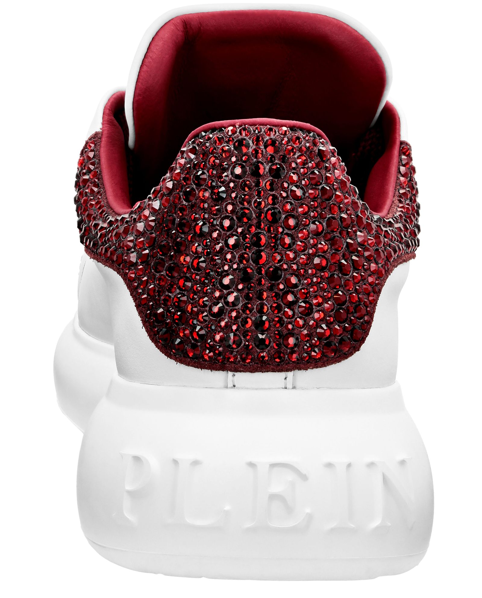 Skórzane sneakersy z czerwonymi kryształami - Image #2