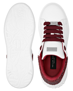 Skórzane sneakersy z czerwonymi kryształami - Image #3
