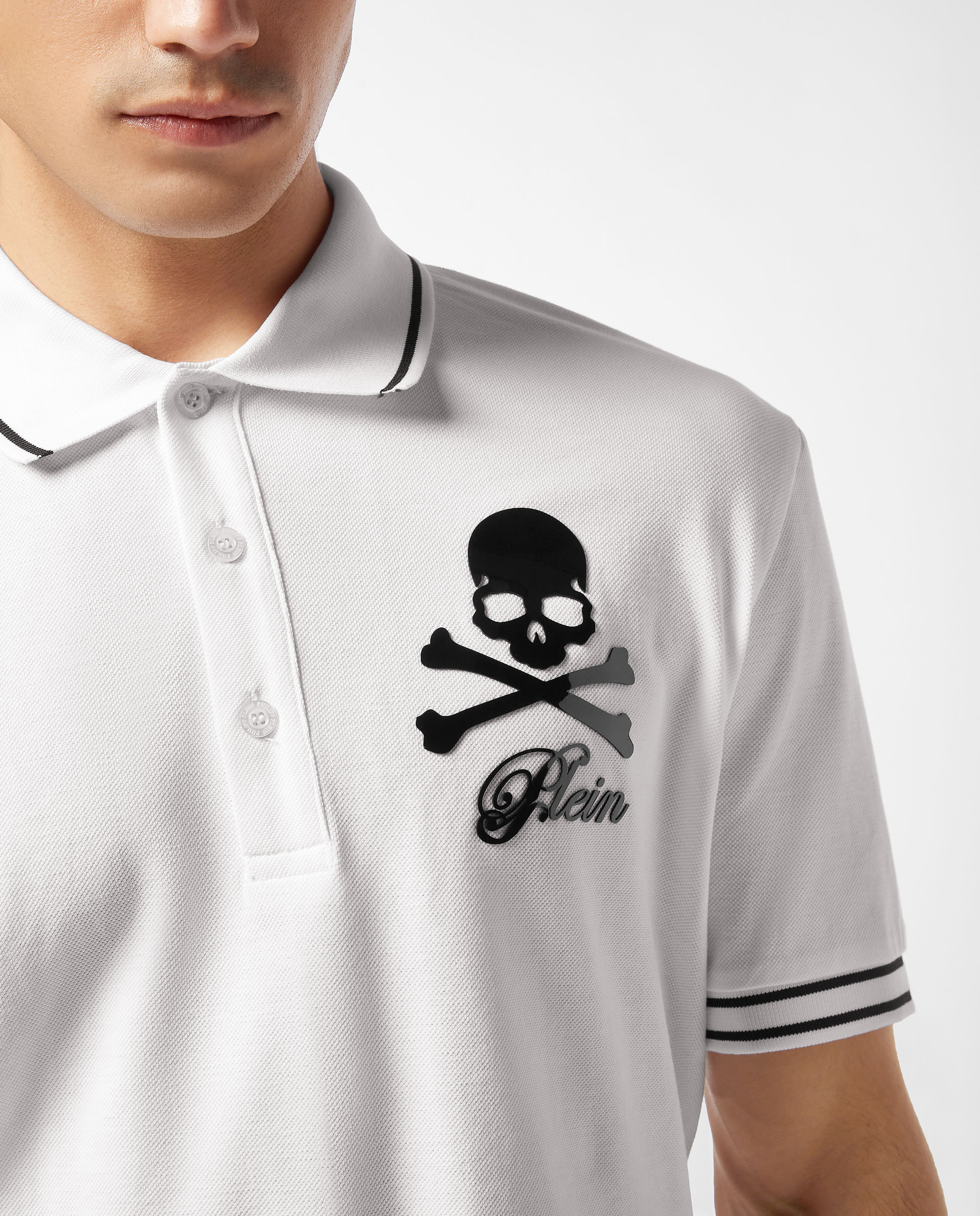 Biała koszulka polo Skull & Bones - Image #4