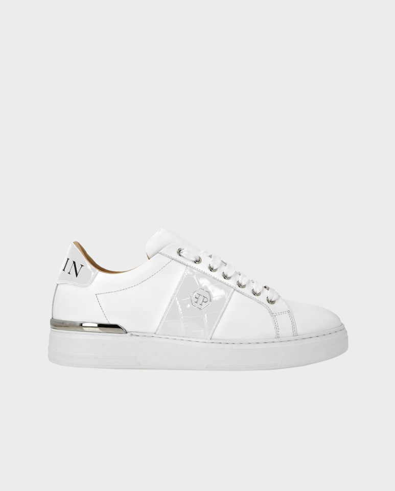 Białe skórzane sneakersy Lo-Top Hexagon - Image #0