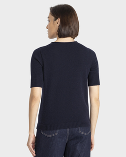 Granatowy sweter z krótkim rękawem - Image #1