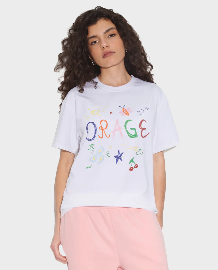 Bawełniany t-shirt z kolorowym nadrukiem - Image #0