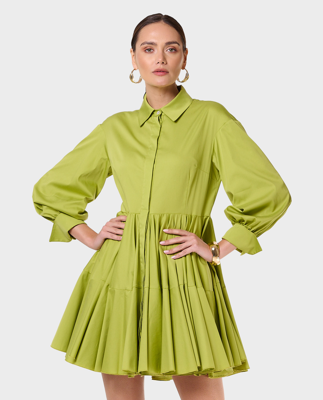 Zielona mini sukienka z bawełny Celinea - Image #0