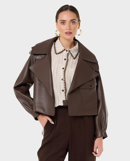 Czekoladowa ramoneska oversize Josepha - Image #0