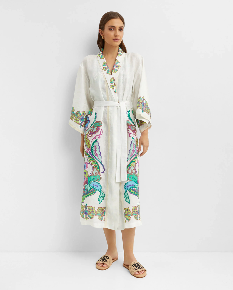 Lniane kimono z printem - Image #0