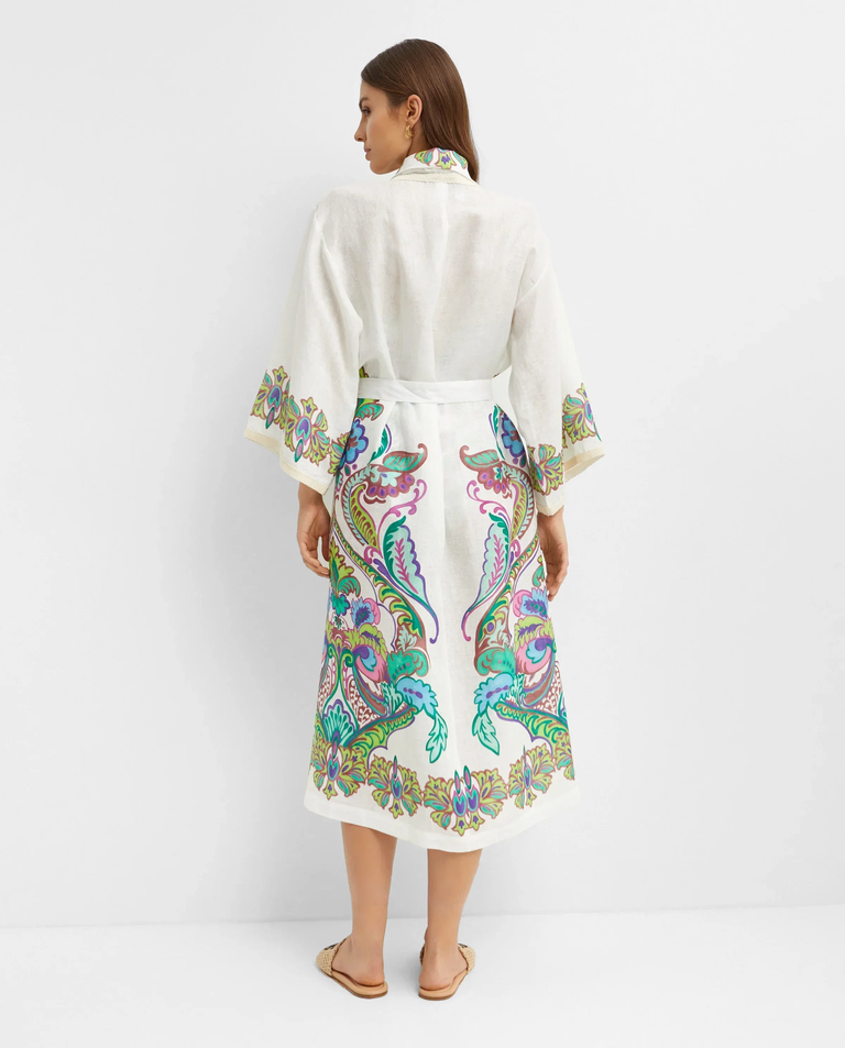 Lniane kimono z printem - Image #1