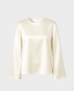 Jedwabny longsleeve Simple Cream - Image #0