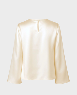 Jedwabny longsleeve Simple Cream - Image #2