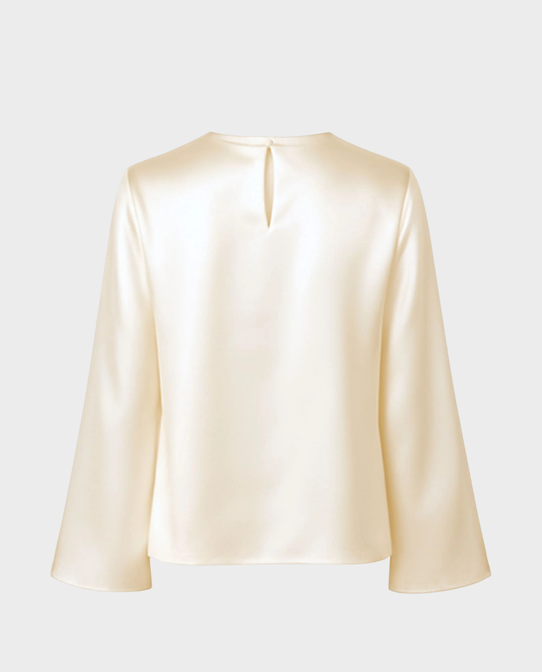 Jedwabny longsleeve Simple Cream - Image #2