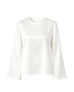 Jedwabny longsleeve Simple Ecru - Image #1