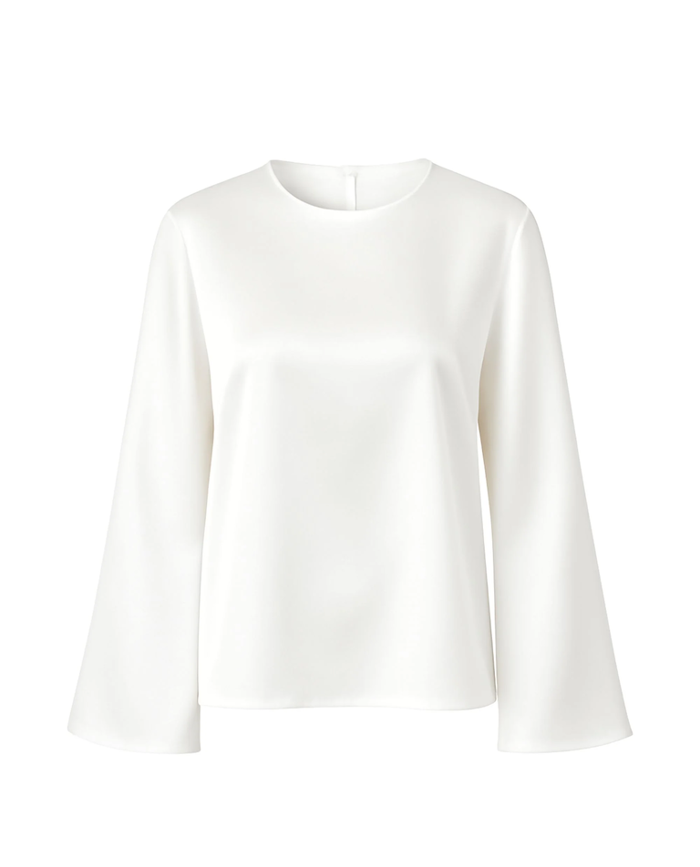 Jedwabny longsleeve Simple Ecru - Image #1