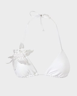 Biała góra od bikini z kwiatem - Image #1