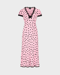 Różowa sukienka w groszki Polka - Image #1