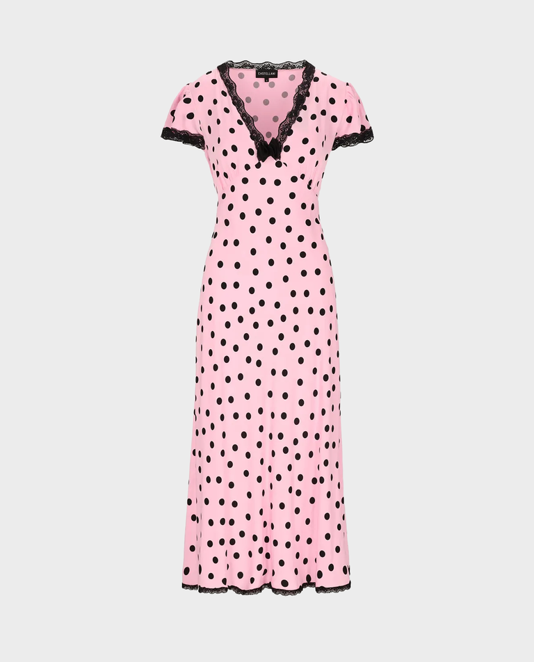 Różowa sukienka w groszki Polka - Image #1