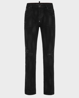 Czarne jeansy Straight Supreme Hexagon - Image #4