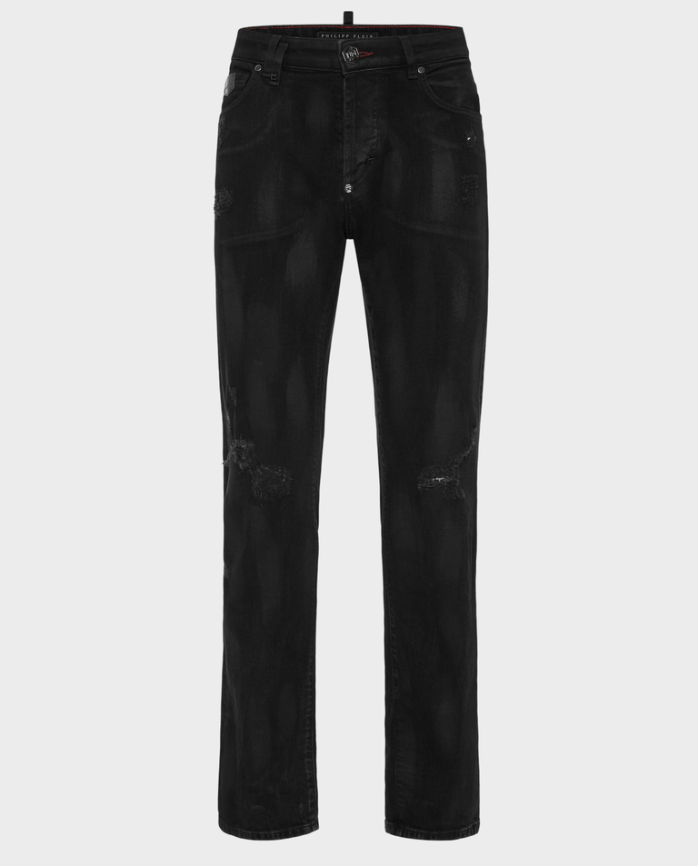 Czarne jeansy Straight Supreme Hexagon - Image #4